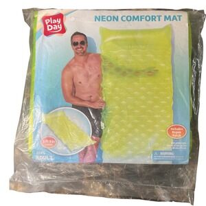 Play Day Neon Comfort Mat‎ Inflatable Pool Float Lounge Adult 5ft 9in